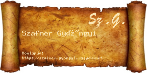 Szafner Gyöngyi névjegykártya