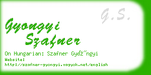 gyongyi szafner business card